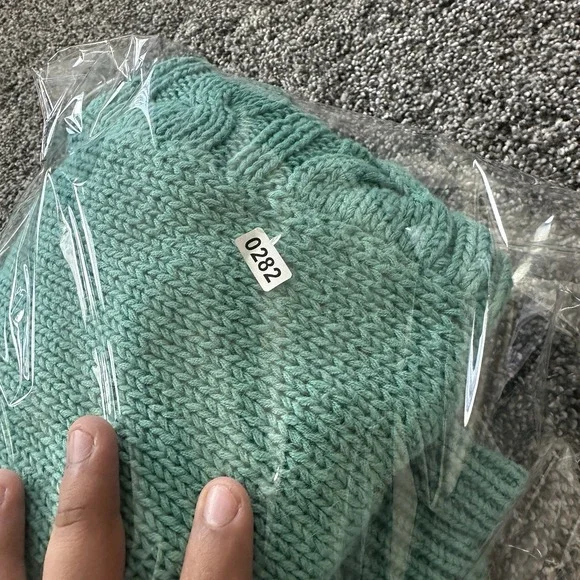 VTG Croquet Club Sweater Womens Medium Green Cable Knit Chunky Button 90s - Picture 16 of 16